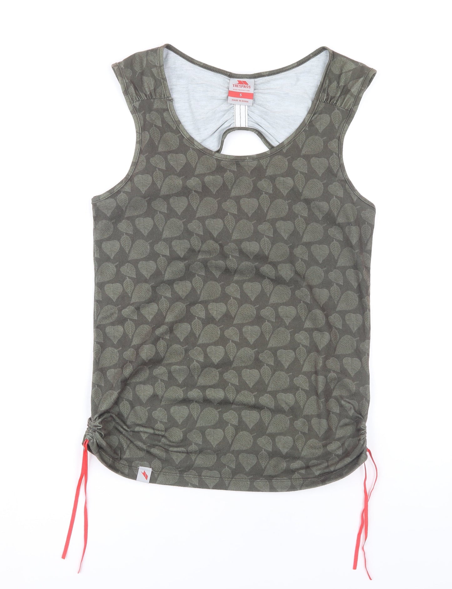 Trespass Women's Green Floral Sleeveless Tank Top S