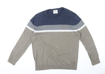 Springfield Men's Blue Beige XL Pullover Jumper