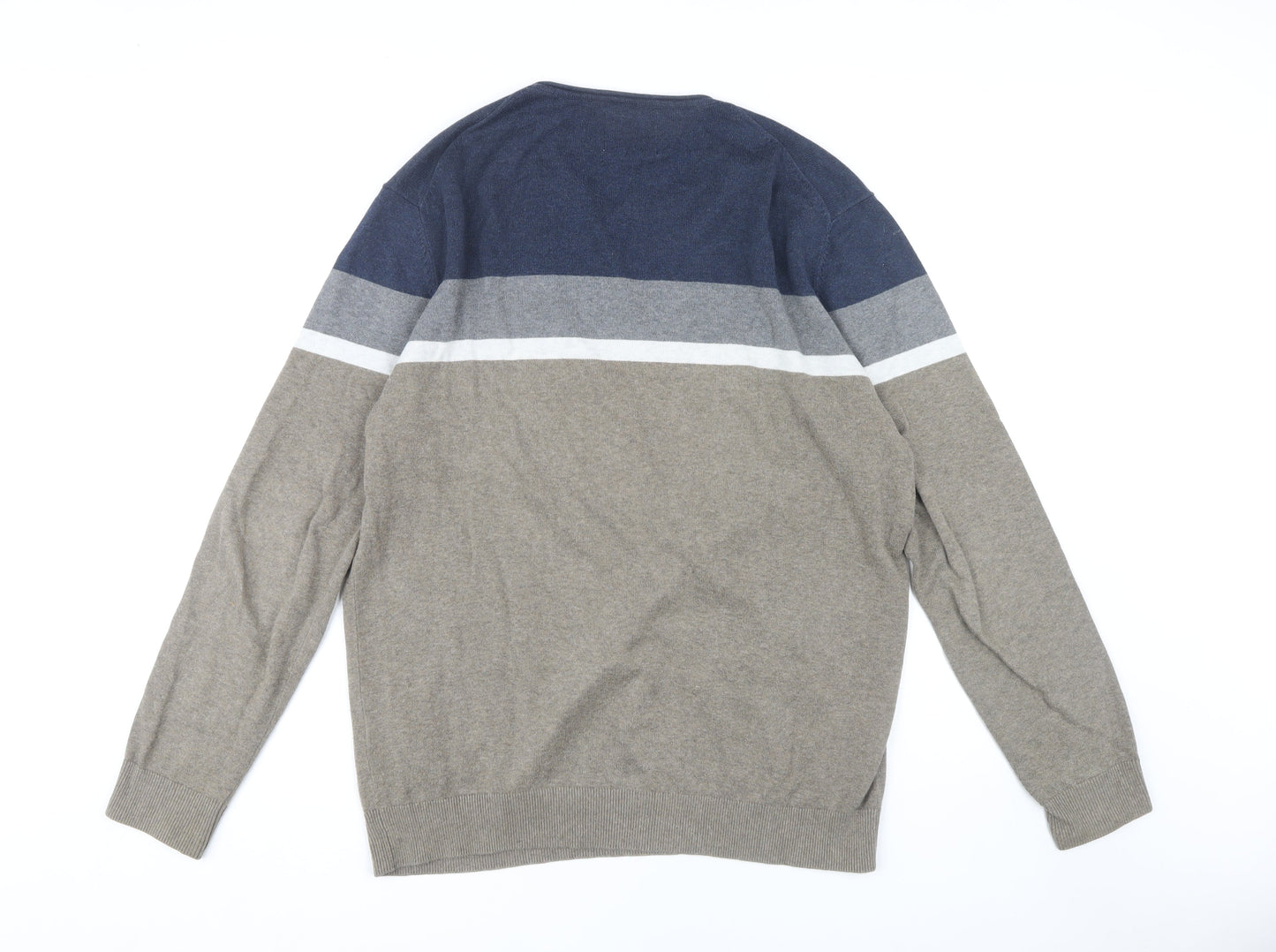 Springfield Men's Blue Beige XL Pullover Jumper