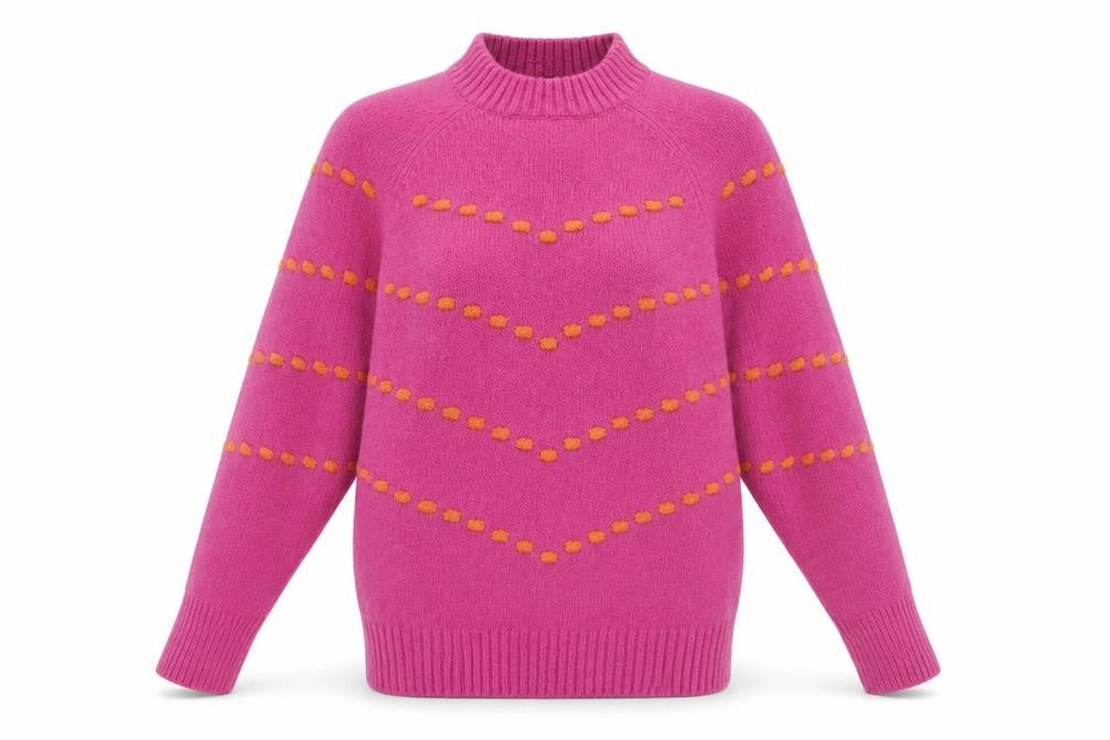 Klass Women's Pink Pullover Jumper, Size S, Geometric