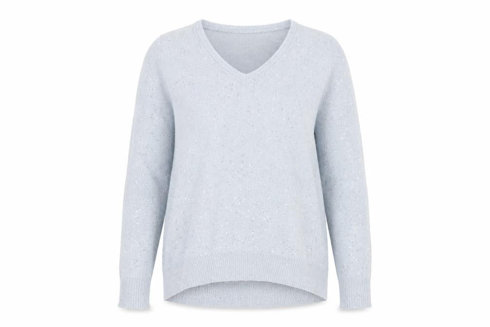 Oasis Women's Grey Sequin Pullover Jumper Size S