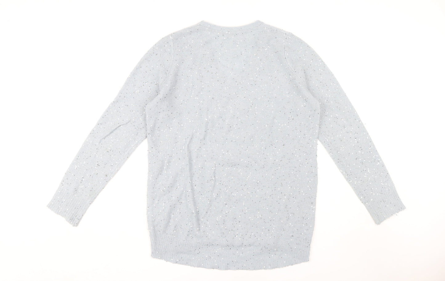 Oasis Women's Grey Sequin Pullover Jumper Size S