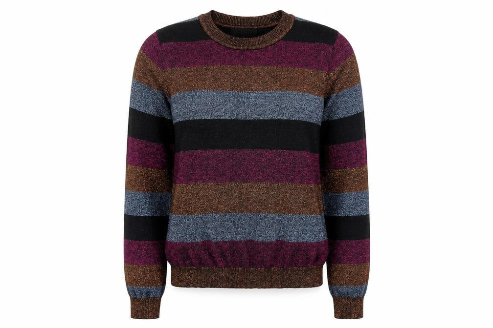 QED London Women's Multicoloured Striped Pullover Jumper