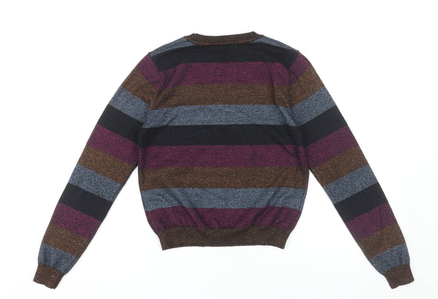 QED London Women's Multicoloured Striped Pullover Jumper