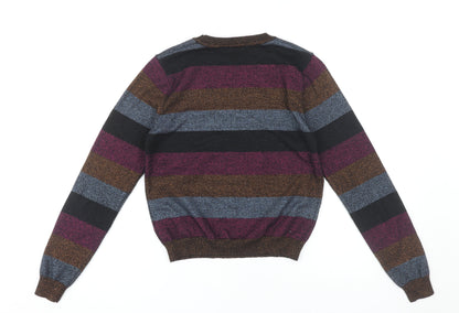 QED London Women's Multicoloured Striped Pullover Jumper