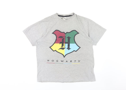 Harry Potter Men's Grey Hogwarts M T-Shirt