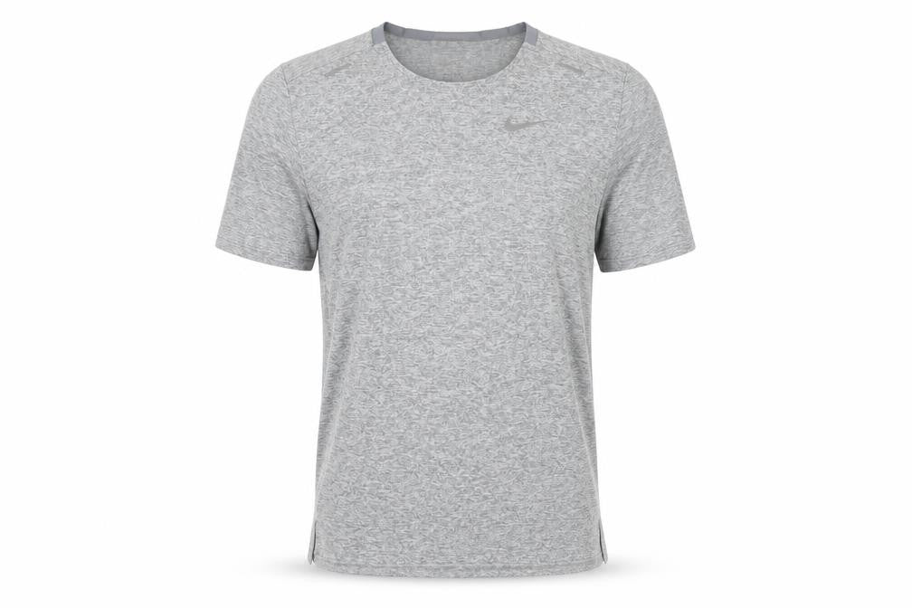 Nike Men's Grey Running T-Shirt, Size S, Breathable, Logo
