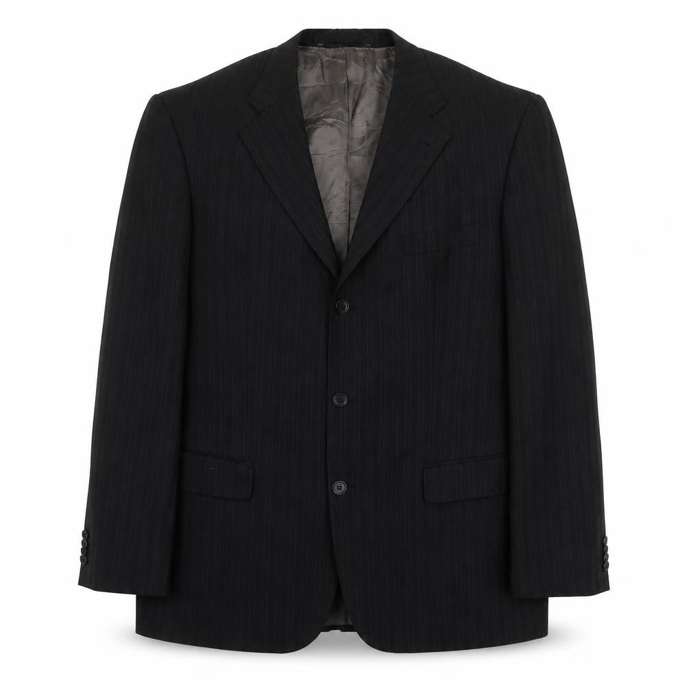 Féraud Men's Black Wool Striped Blazer Size 42