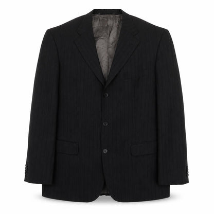 Feraud Men's Black Wool Striped Blazer Size 42