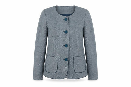 Eastex Women's Blue Chevron Blazer, Size 12