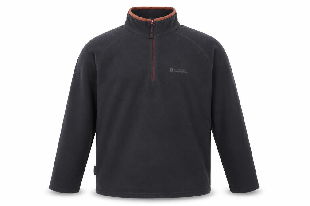 Mountain Warehouse Men's Black Fleece 1/4 Zip Sweatshirt L
