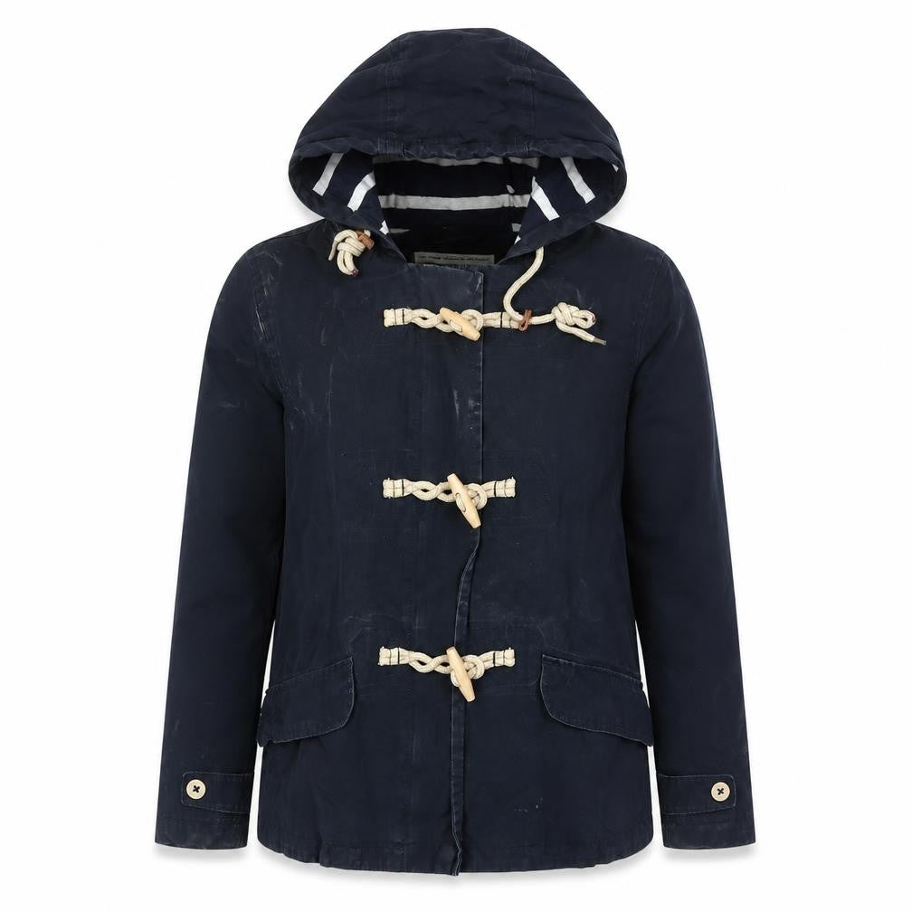 Seasalt Women’s Blue Hooded Duffle Jacket Size 8