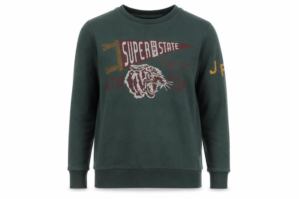 Superdry Women's Green Graphic Pullover Sweatshirt Size 6