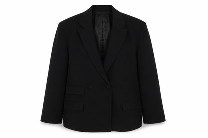 PRETTYLITTLETHING Women's Black Blazer Size 8 Regular Fit