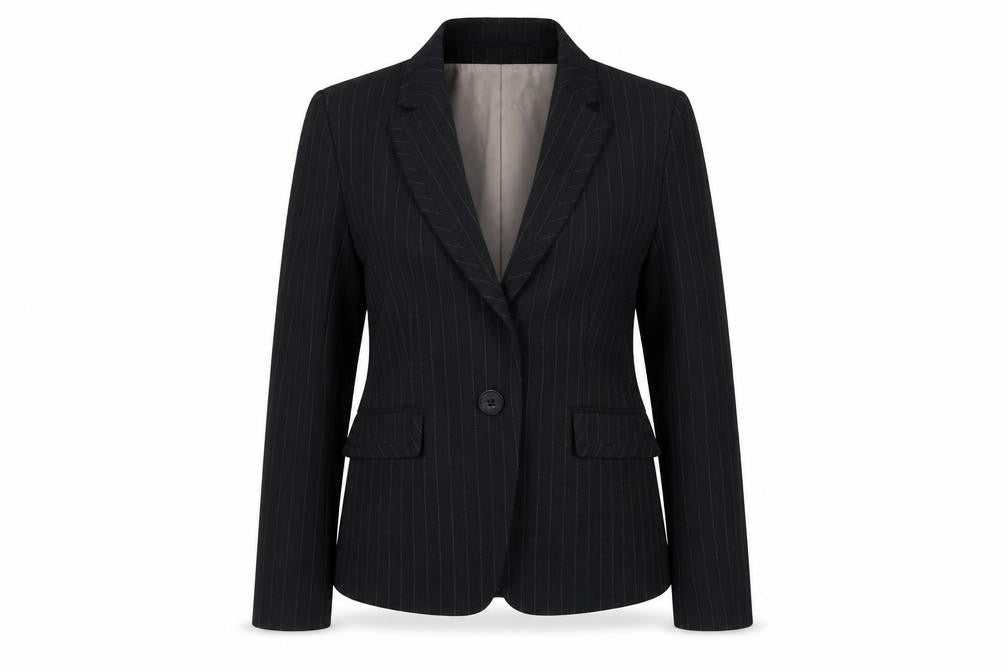 Debenhams Women's Black Pinstripe Blazer Size 14