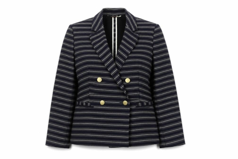 Next Women's Navy Striped Blazer Size 10