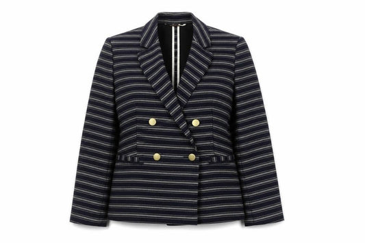 Next Women's Navy Striped Blazer Size 10