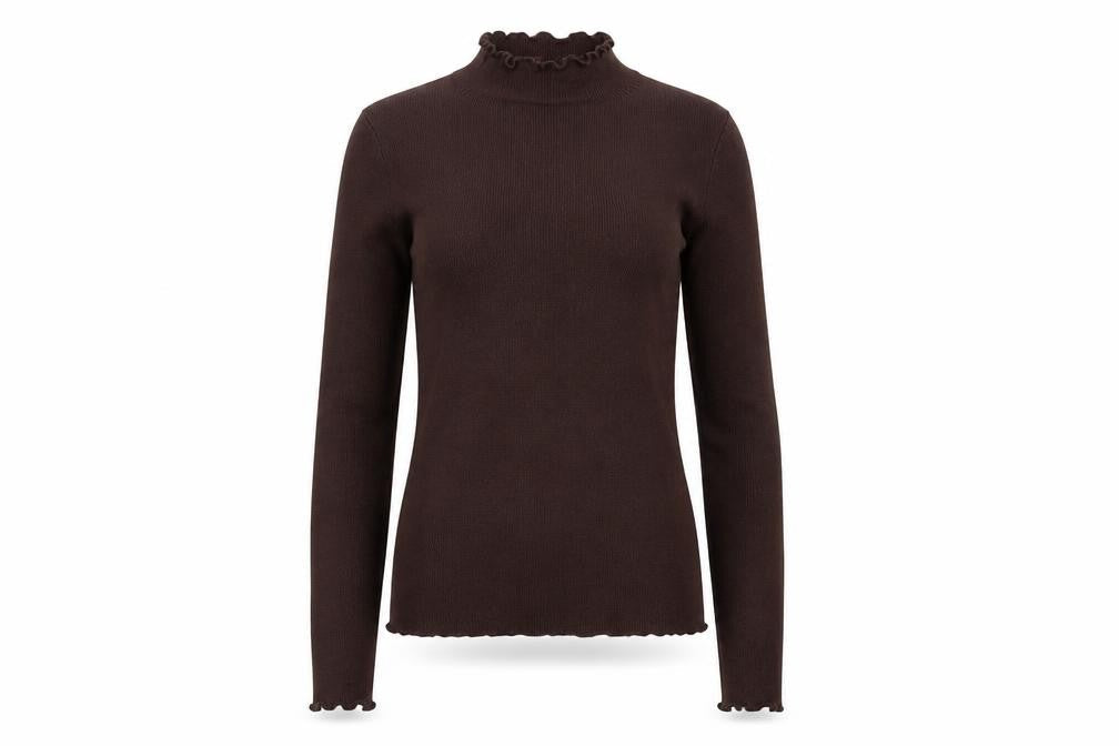 Mango Women’s Brown XS Mock Neck Knit Jumper
