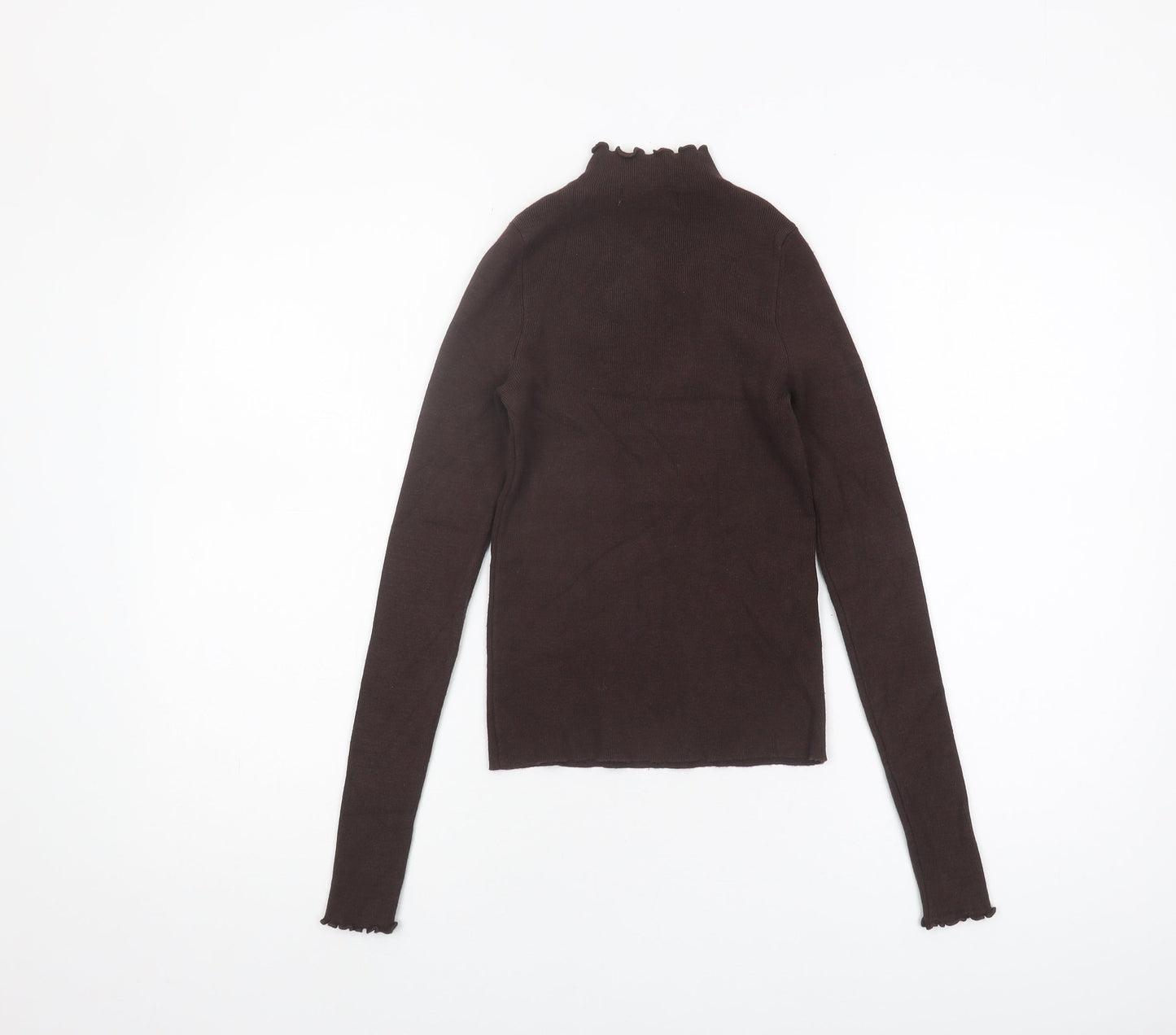 MNG Women’s Brown XS Mock Neck Knit Jumper