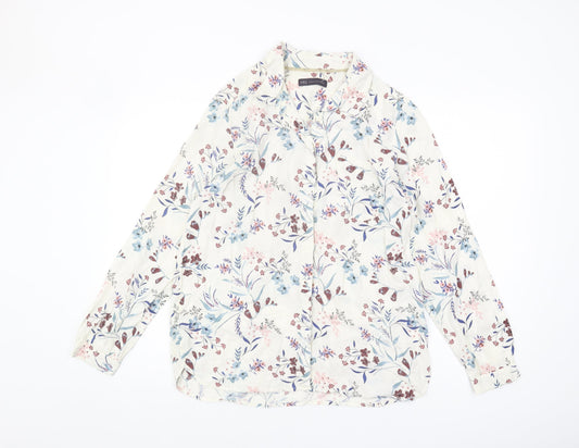 Marks and Spencer Women’s Ivory Floral Blouse Size 12