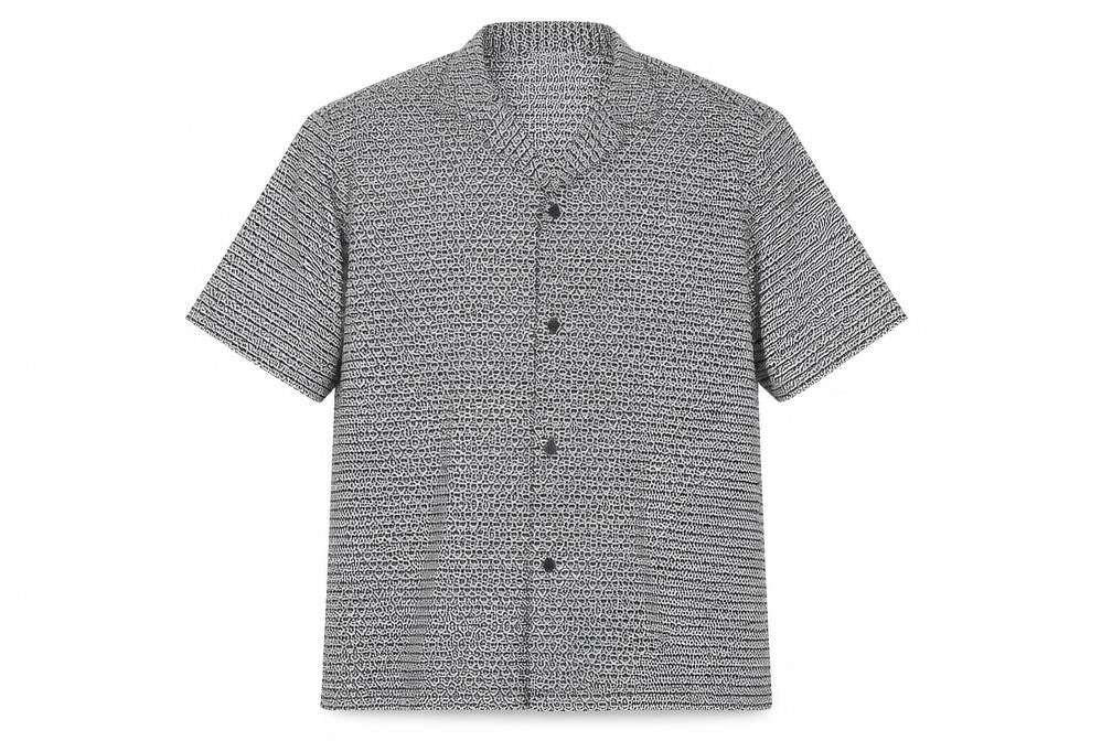 Marks & Spencer Men's Black Geometric Shirt L