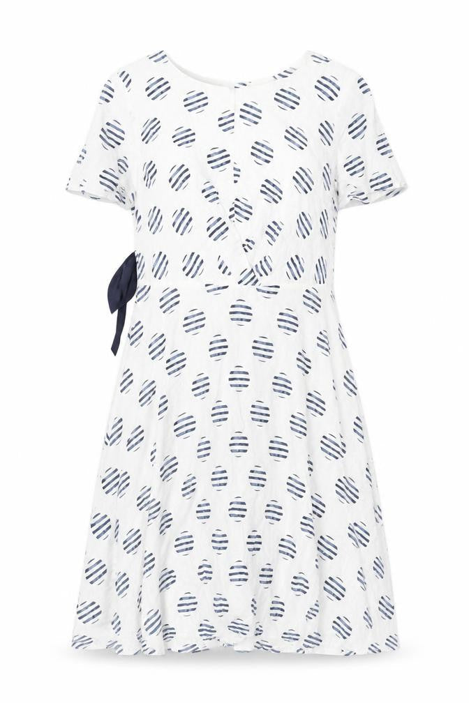Mint Velvet Women's White Polka Dot Dress - Size 12