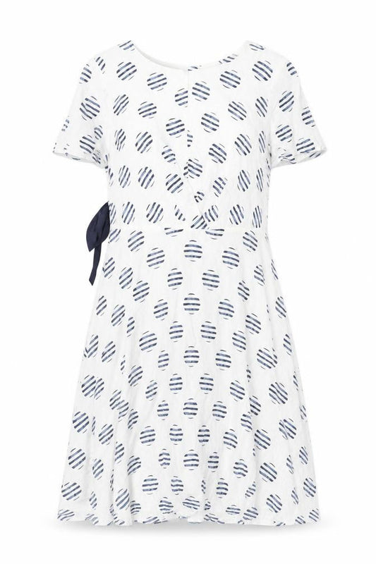 Mint Velvet Women's White Polka Dot Dress - Size 12