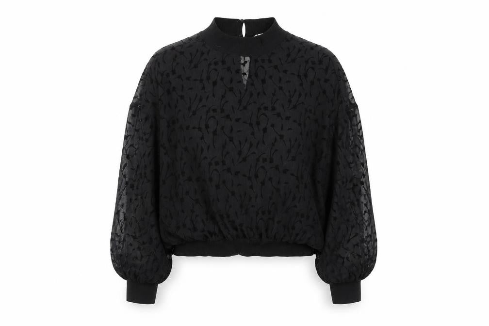 Zara Women's Black Blouse, Size 12, Balloon Sleeve