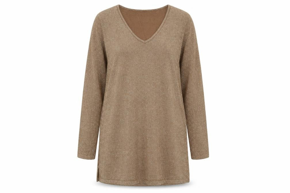 Michele Hope Women's Brown V-Neck Pullover Jumper Size 18