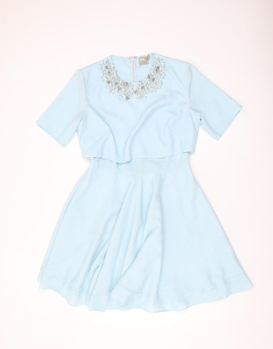 ASOS Women's Blue Fit & Flare Dress Size 12