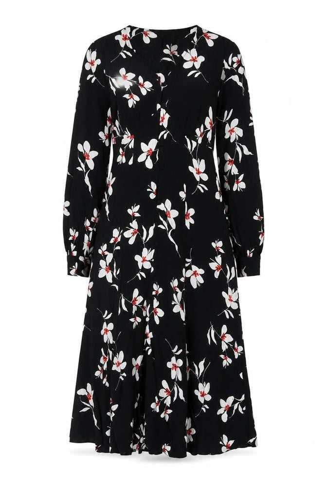 New Look Women's Black Floral Dress Size 8