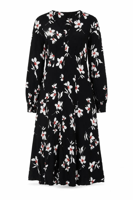 New Look Women's Black Floral Dress Size 8