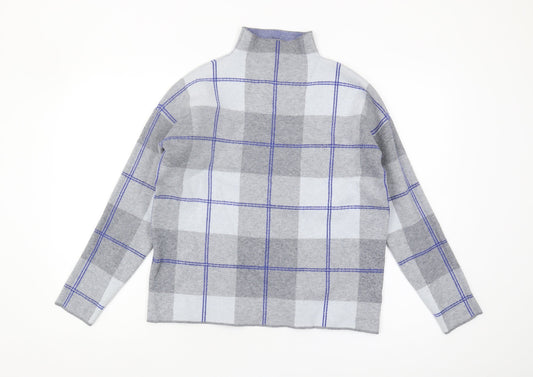 Rachel Zoe Women's Grey Plaid Pullover Jumper - M