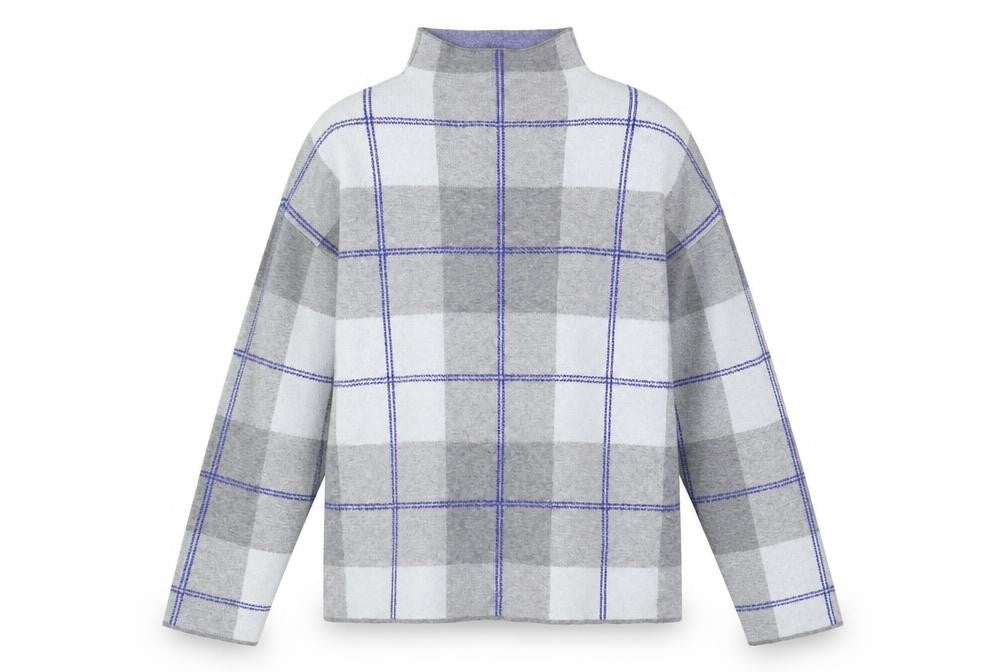 Rachel Zoe Women's Grey Plaid Pullover Jumper - M