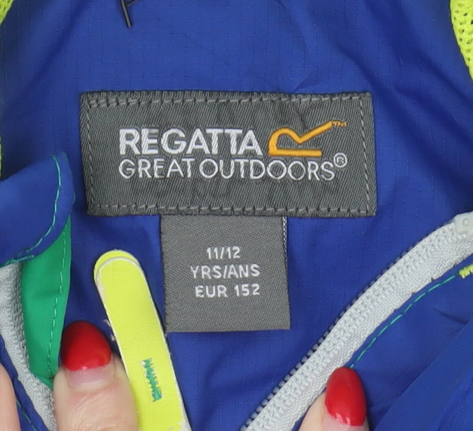 Regatta Boys Green Blue Puffer Jacket Hooded 11-12 Years