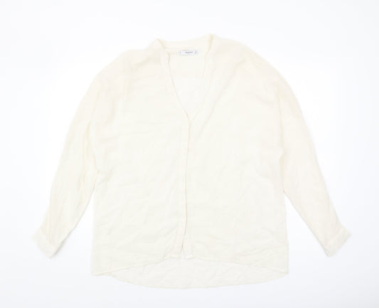 Mango Women's Ivory Long Sleeve Blouse Size S