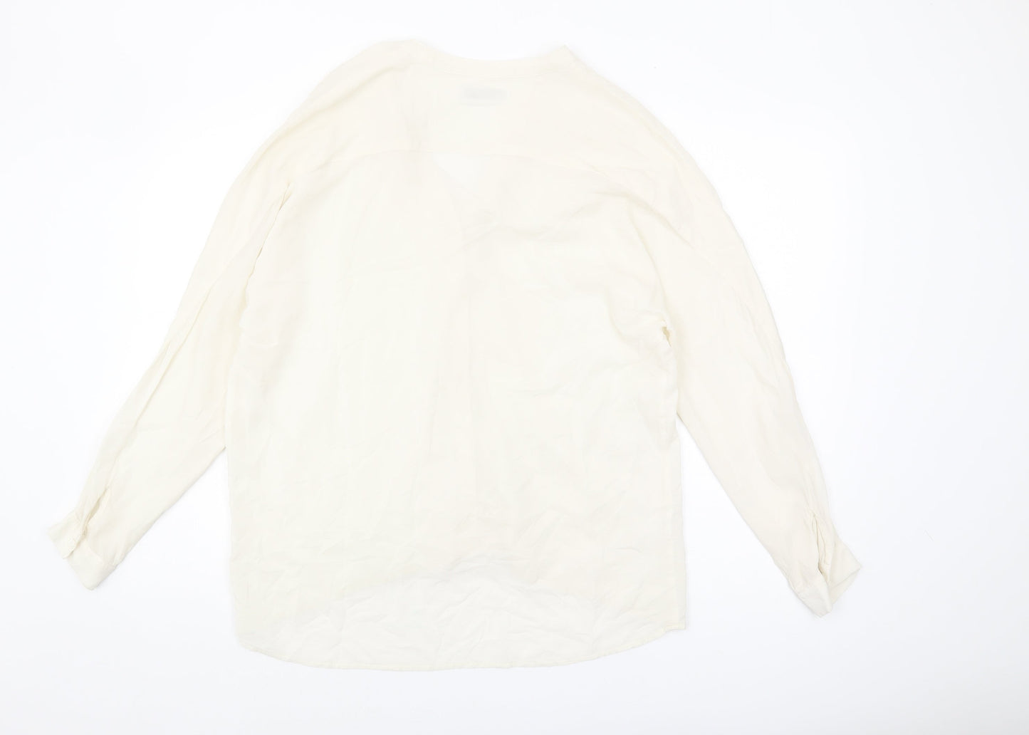 Mango Women's Ivory Long Sleeve Blouse Size S