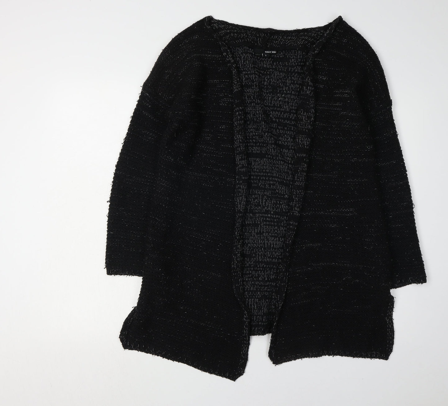 Tally Weijl Women's Black Open Front Cardigan S Knit Long Sleeve