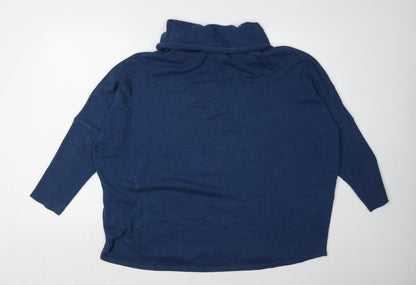 Marble Women's Blue Roll Neck Pullover Jumper Size 4