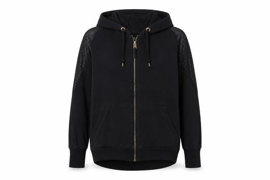 Front view of Nine by Savannah Miller Women's Black S Full Zip Hoodie