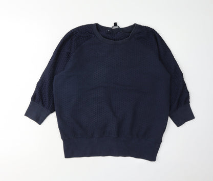 Additional front view of French Connection Women's Blue Pullover Sweatshirt S