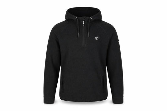 Dare 2b Men’s Black Hoodie S Logo Accents Zip Neck