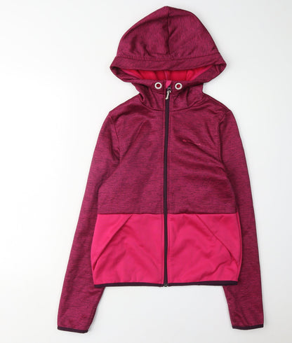 Additional front view of Decathlon girls’ pink track jacket, 14 years