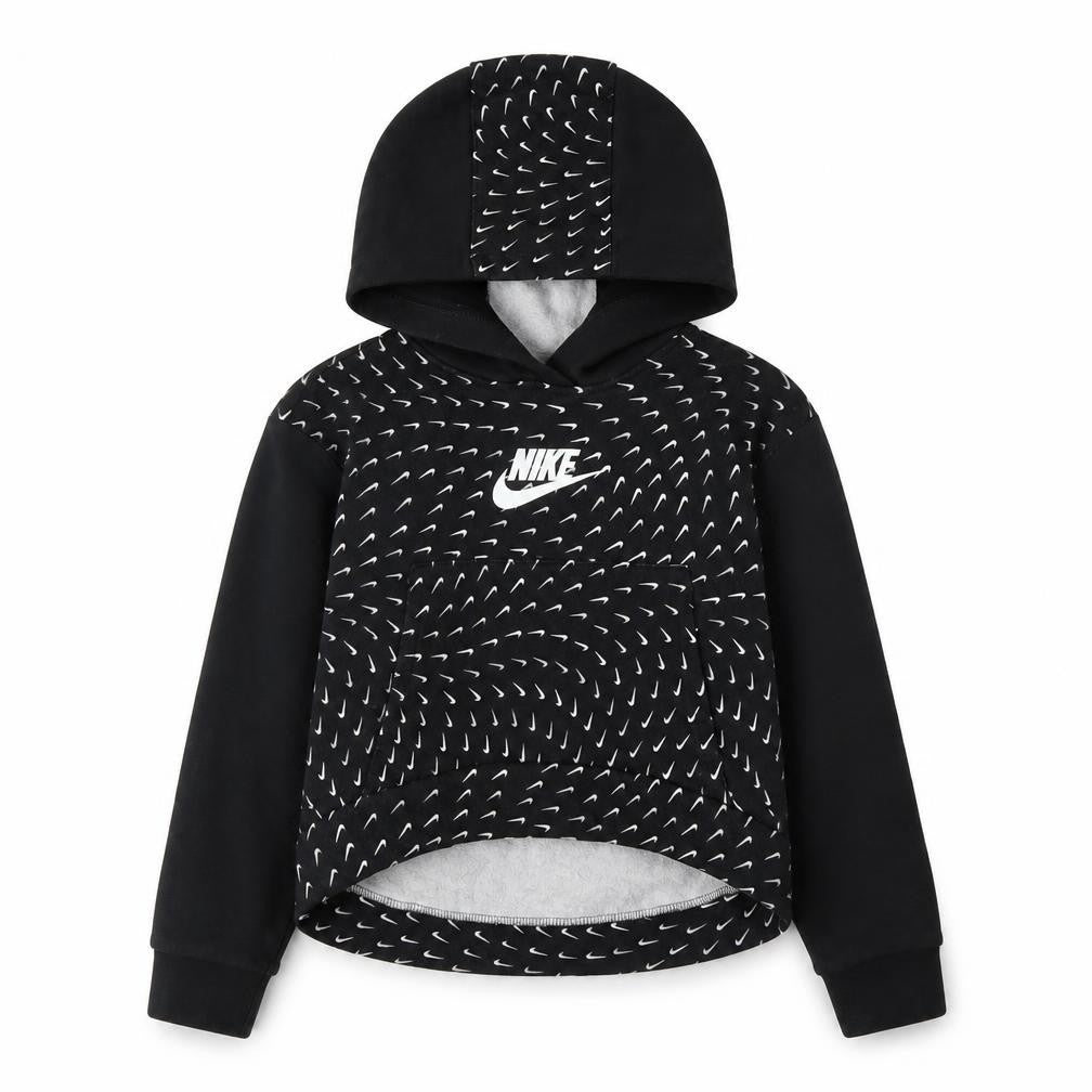 Nike Girls Black Graphic Hoodie, Size 6-7 Years, Pullover Style