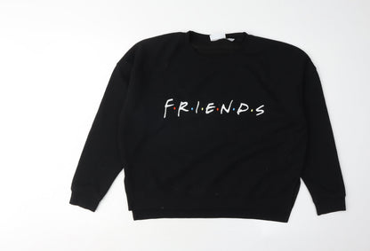 FRIENDS Womens XS Black Pullover Sweatshirt TV Logo