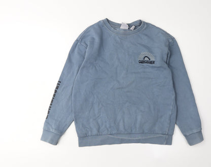 Additional front view of Quiksilver boys’ blue crew neck sweatshirt s