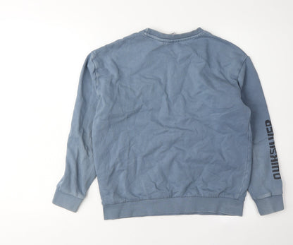 Back view of Quiksilver boys’ blue crew neck sweatshirt s