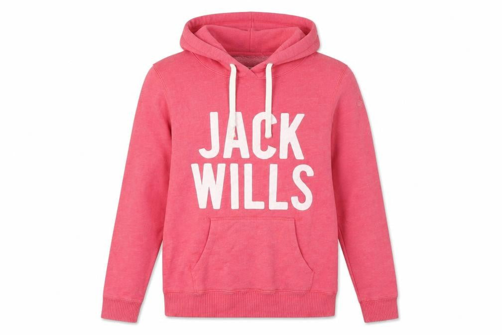 Jack Wills Women's Pink Hoodie, Size 12, Casual Pullover
