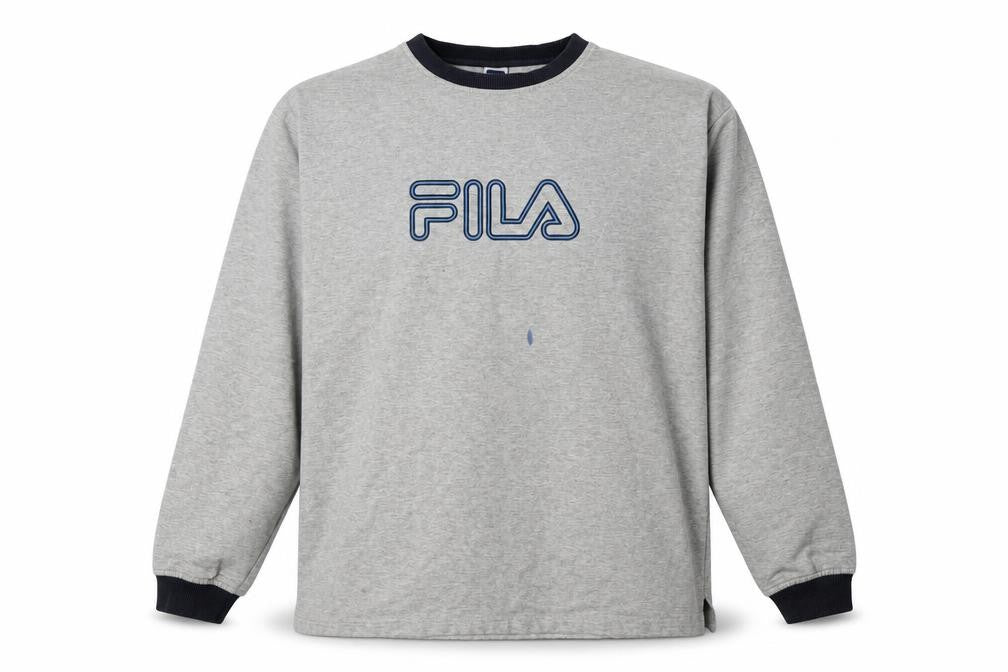 Fila Men's Grey 2XL Pullover Sweatshirt Logo Accent