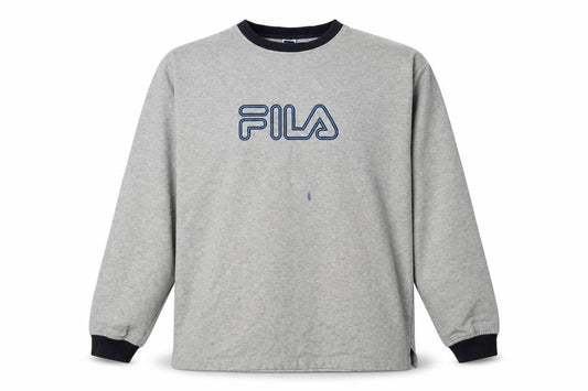 Fila Men's Grey 2XL Pullover Sweatshirt Logo Accent